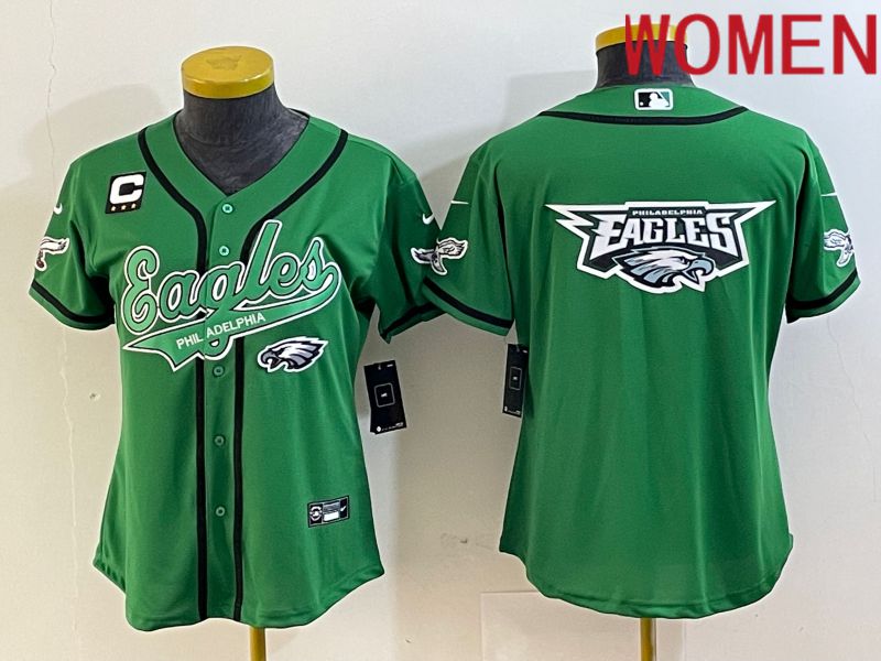 Women Philadelphia Eagles Blank Green Nike 2023 Co Branding Game NFL Jersey style 3->->Women Jersey